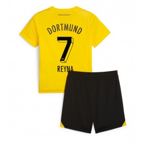 Borussia Dortmund Giovanni Reyna #7 Replika Babytøj Hjemmebanesæt Børn 2023-24 Kortærmet (+ Korte bukser)